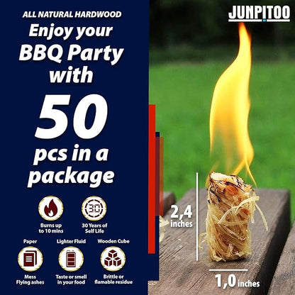 Fire Starters Natural Pine Fire Starters for Campfires Fireplace Grill Wood Pellet Stove Chimney Fire Pit BBQ Smoker W/10 Min Burning Time Waterproof.