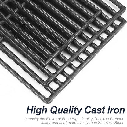 Grill Parts for Char-Broil Performance 4 Burner 463342119 463342118 463332718 463347017 463377017 463376117 463376018P2 463335517 463349917 Grill Burner Heat Plate Cast Iron Grill Grates 18 Inch