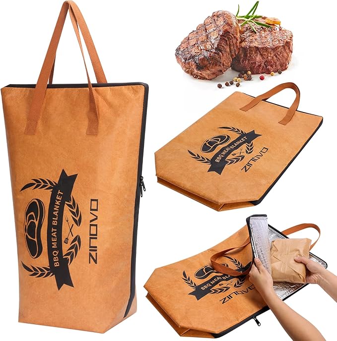 Zinovo 21” BBQ Blanket For Resting Meat, Insulated Meat Resting Bag,Smoker Accessories For Outdoor Grill with Wide Mouth Anniversary/Christmas Gifts for Men,Dad Birthday Gift