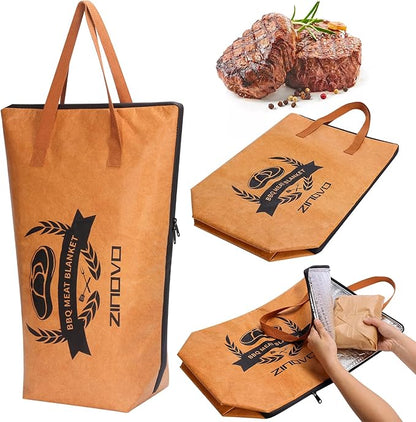 Zinovo 21” BBQ Blanket For Resting Meat, Insulated Meat Resting Bag,Smoker Accessories For Outdoor Grill with Wide Mouth Anniversary/Christmas Gifts for Men,Dad Birthday Gift