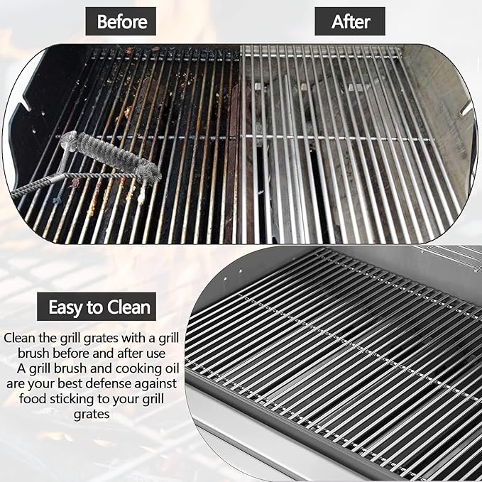 Hongso 18 7/8 inch SUS304 Stainless Steel Grill Grates 66089 for Weber Genesis II 400 Series E & S 410 415 435 SE 410, II LX E440 S440 and Genesis 2 GS4 Gas Grill, Replacements Parts for 66097