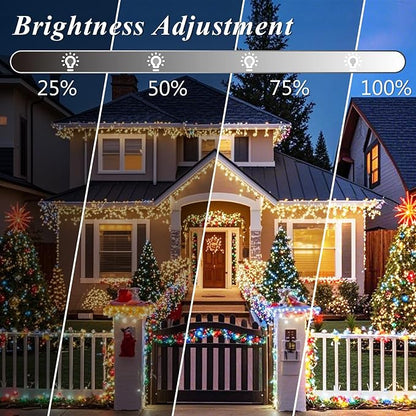 Pooqla 2 Pack Color Changing String Lights Battery Operated, Total 33.3ft 100 LED 34 Colors Battery Christmas Lights with Remote Indoor Outdoor Decorations Bedroom Classroom Porch Party Yard Decor