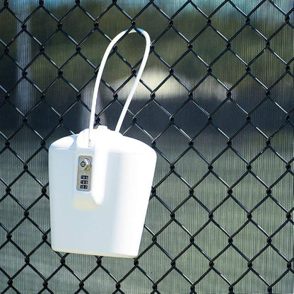SAFEGO Portable Indoor/Outdoor Lock Box Safe with Key and Combination Access (White)