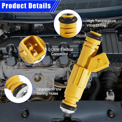 Fuel Injectors Set of 6 for Jeep Wrangler, Cherokee, Grand Cherokee & Comanche 4.0L 1987-1998 – Direct Replacement 0280155703 0280155710 0280155700