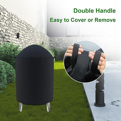 Round Smoker Cover Fits Grill Boss, SUNLIFER 20.5" Vertical Smoker,Pit Barrel Cooker Co 18.5" Smoker, Charbroil The Big Easy TRU-Infrared Smoker, Kamado Joe Classic Joe Series II 18" Grill 25"D x 35"H