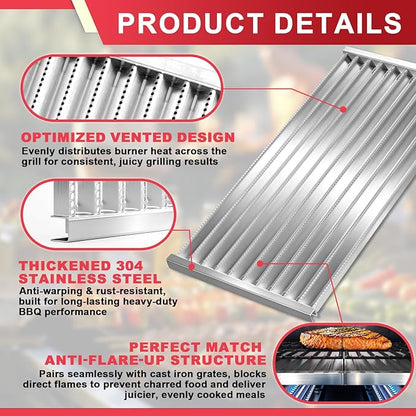 DcYourHome Stainless Steel Emitter Plates Replacement for Charbroil Commercial Tru-Infrared 463241013 463268008 463247009 463246909 463243911 463241313 463241314 463247109 466241313 Grill Parts,3-Pack