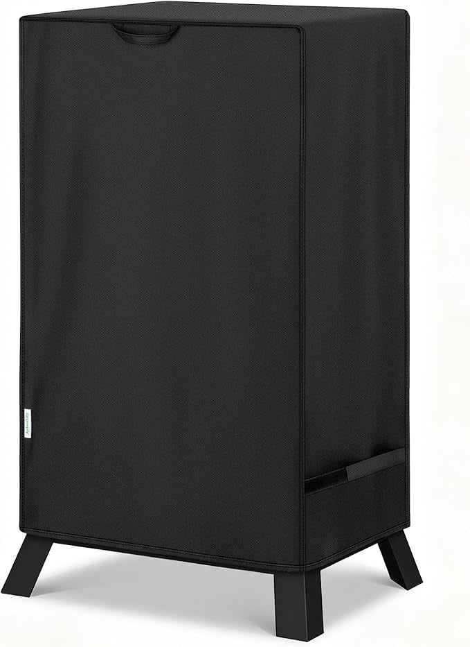 40 Inch Electric Smoker Cover for Masterbuilt, Heavy Duty Waterproof Outdoor Square Vertical Smoker Grill Cover with Windproof Straps & Handles, All-Weather Fade Resistant, Black