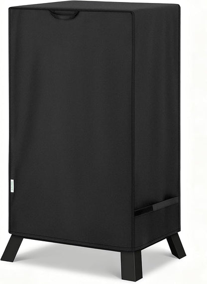 40 Inch Electric Smoker Cover for Masterbuilt, Heavy Duty Waterproof Outdoor Square Vertical Smoker Grill Cover with Windproof Straps & Handles, All-Weather Fade Resistant, Black