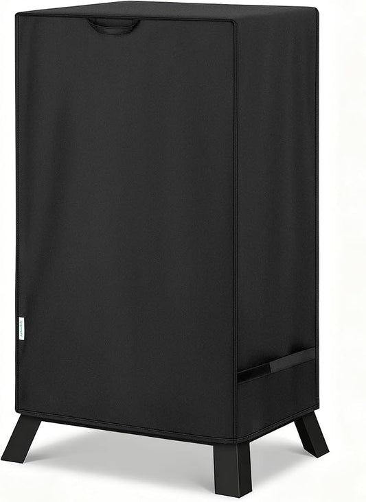 40 Inch Electric Smoker Cover for Masterbuilt, Heavy Duty Waterproof Outdoor Square Vertical Smoker Grill Cover with Windproof Straps & Handles, All-Weather Fade Resistant, Black