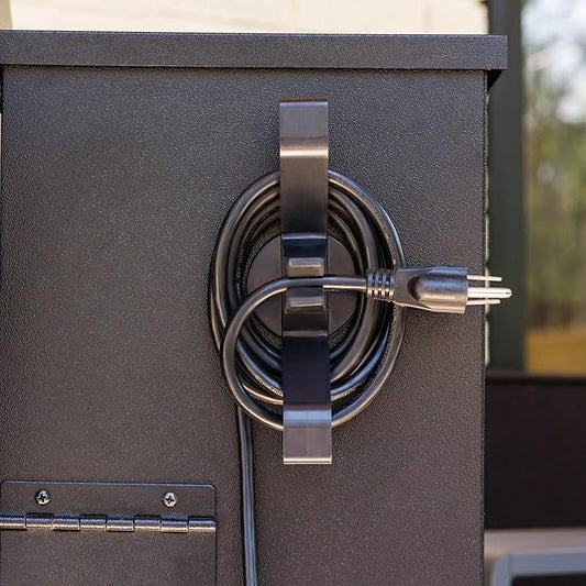 Wood Pellet Grill Smoker Magnetic Power Cord Organizer - Wrap And Organize Your Power Cord Onto Your Pellet Grill - Works With Powder Coated Steel Grills, NOT Stainless Steel