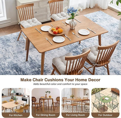 BETU Chair Cushions for Dining Chairs,3.5" Thick Kitchen Table Chair Pads with Ties,Non Slip Backing and Covers,Seat Cushion for Dining Room,Bar,Patio Chairs,18"X18"X3.5"