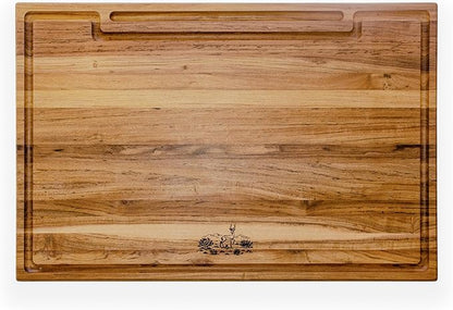 – Zambezi Redwood Cutting Board, Handcrafted, Double-Sided with Juice Groove & Side Pockets, Extra Large (24 x 16 x 1.5 in), Made in South Africa