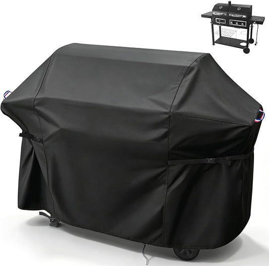 65 Inch Grill Cover for Expert Grill 3 Burner Gas & Charcoal Combo BBQ Grill, Outdoor Waterproof Cover for BBQ Propane Griddle with Side Table, Weather Protection Accessory- 65x30x50 in