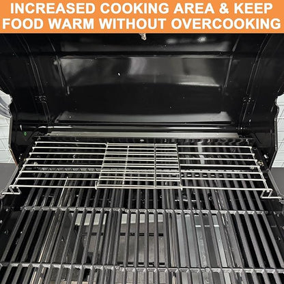 Adjustable Grill Warming Rack for Charbroil Performance 3/4 Burner Grill Replacement Parts 463448021 463365021 463352521 463732623 463354021, Swing Away Grid for Charbroil Grill Accessories