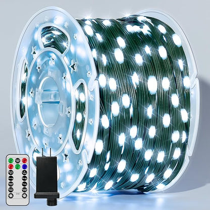 BrightChristmas Christmas Lights 1200 LED 394 FT, Waterproof Outdoor String Lights with Remote and Timer, Christmas Tree Lights with 8 Modes Dimmable, Fairy Lights for Holiday Decor (Cool White)