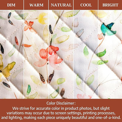 Maison d' Hermine Pot Holders 100% Cotton Heat Resistant Potholders 8" x 8" Hot Pads with Loop BBQ Cooking Baking Hotel Farmhouse Kitchen Handling Hot Pans Spring Summer (Pack of 2, Colmar)