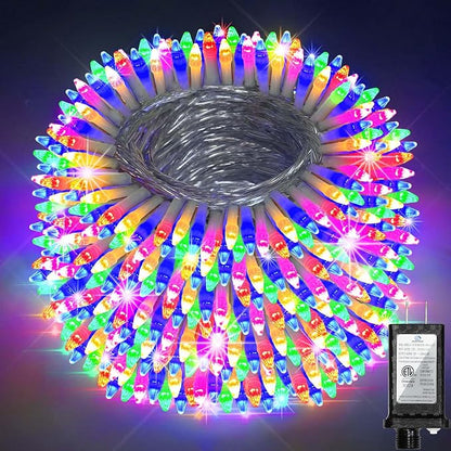 509FT Christmas Lights Outdoor 1350 LED Christmas Tree Decorations with 8 Modes & Timer Memory, Plug In Clear Wire Waterproof LED Xmas Lights for Yard Trees Wedding Party Holiday (Multicolor)