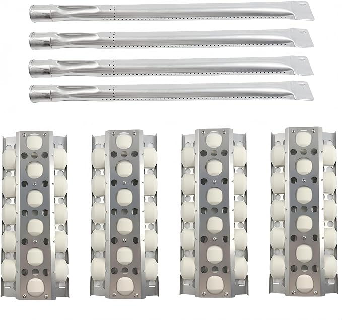 Grill Briquettes Tray Replacement Kit for Summerset Sizzler 26" 32" 40" Grill, Heat Plate and Grill Burner for RCS RJC26A RJC32A RJC40A Grill Replacement Parts, 4 Pack