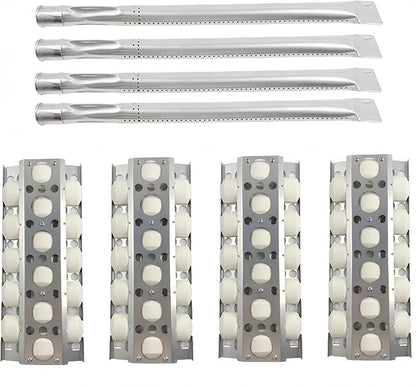 Grill Briquettes Tray Replacement Kit for Summerset Sizzler 26" 32" 40" Grill, Heat Plate and Grill Burner for RCS RJC26A RJC32A RJC40A Grill Replacement Parts, 4 Pack