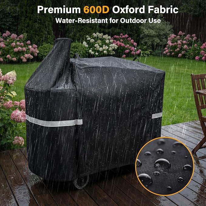 Hisencn Grill Cover for Pit Boss Austin XL, 600D Heavy Duty Pellet Smoker BBQ Cover for Pit Boss 1000 Series, 1000D3, 1000S, 1000SC, Rancher XL, 1100 Pro, 1150, Z Grill 1000 – UV & Fade Resistant