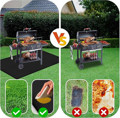 65 x 48 Inch Under Grill Mats for Blackstone, Large Double Sided Fireproof Outdoor Grill Mat, Reusable BBQ Mat Protector for Deck, Fit Patio, Indoor Fireplace, Easy to Clean