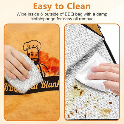BBQ Blanket for Resting Meat, Insulated Bag with Wide Mouth for Brisket, Pork Shoulder, Turkey, Suitable for Smoker, Kitchen, Camping, Picnic, Birthday Gift for Men Dad Husband (21 inch)