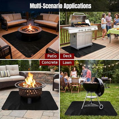 65X51 Inch Under Grill Mats for Outdoor Grill FirepProof Deck Protection | Heavy Duty Waterproof BBQ Grill Mat, Non-Slip Fire Resistant Mat for Blackstone, for Weber, Fire Pit and Fireplace