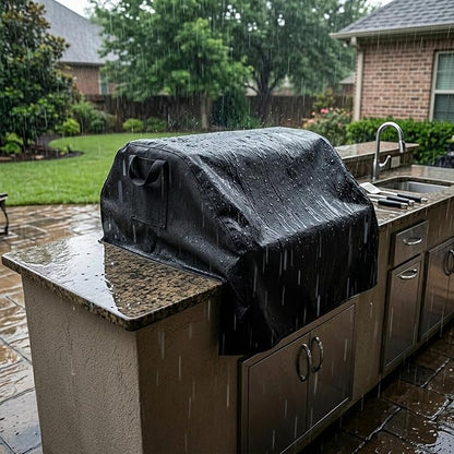 Built-in Grill Cover 36 Inch, Island Grill Top Cover for DCS, Kitchen-Aid, Jenn-Air, Napoleon, Coyoto, Weber and More 32"-36" Built-in Grill, 600D Heavy Duty Waterproof, 37"W x 27.3"D x 26"H