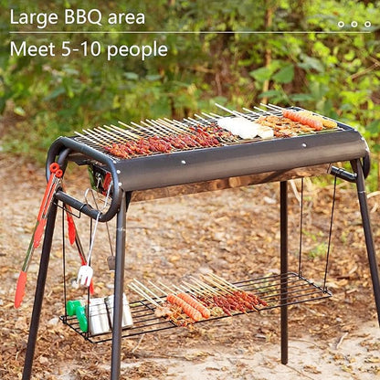 Portable Charcoal Grills Large - Foldable Outdoor Barbecue Grill, Stainless Steel Grill for Camping Patio Backyard Picnic BBQ Party
