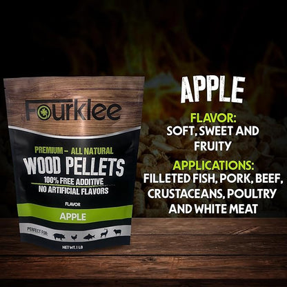 Pellets for Smoker Grill - Wood Pellets for Smoker - Smoker Pellets - Grill Pellets - Wood Pellets - pellets -6Pack 1Lb Each.