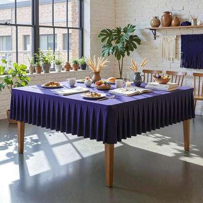 PARTISKY Navy Blue Spandex Square Tablecloths 54x54 Inch, Wrinkle Free Fitted Card Table Cloth Stretch Square Table Cover for Kitchen Dinner, Holiday Party, Wedding Banquet, Display Trade Show