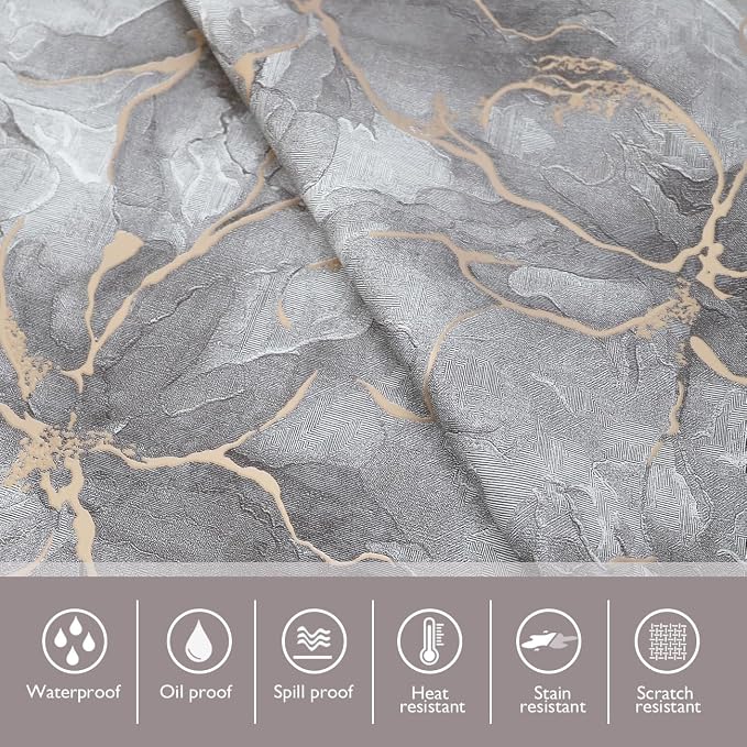 AIRCOWRIE Waterproof Vinyl Tablecloths, Heavy Duty Oil Spill Proof Plastic Table Cloth with Soft-Touch Finish, Wipe Clean PVC Table Cover for Indoor and Outdoor Use (Brown Floral, 54”×78”, Rectangle)