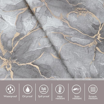 AIRCOWRIE Waterproof Vinyl Tablecloths, Heavy Duty Oil Spill Proof Plastic Table Cloth with Soft-Touch Finish, Wipe Clean PVC Table Cover for Indoor and Outdoor Use (Brown Floral, 54”×108”, Rectangle)