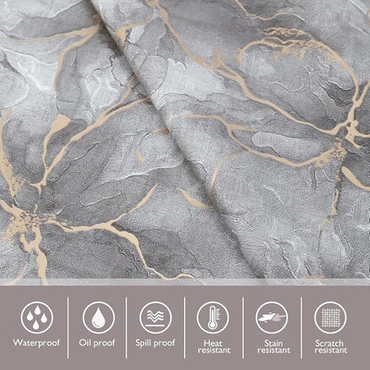 AIRCOWRIE Waterproof Vinyl Tablecloths, Heavy Duty Oil Spill Proof Plastic Table Cloth with Soft-Touch Finish, Wipe Clean PVC Table Cover for Indoor and Outdoor Use (Brown Floral, 54”×120”, Rectangle)