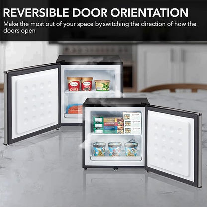 Whynter CUF-112SS Mini, Energy Star Rated Small Upright Freezer with Lock, Stainless Steel -1.1 Cubic Feet