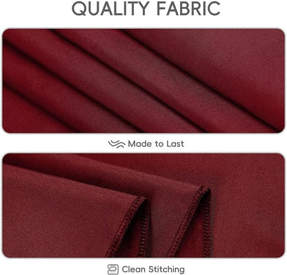 8 Pack Burgundy Round Tablecloth 120 Inch | For 4Ft-7Ft Round Table, Wrinkle Resistant Table Cloth, Washable Polyester Fabric, For Wedding Party Banquet Buffet Camping