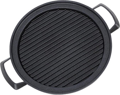 Japanese Mini Hibachi Grill Aluminum Alloy Tabletop Charcoal BBQ Grill Quick Heating Uniform Heating Multi Functional Use for Family Gatherings Camping Picnics (Large Circle)