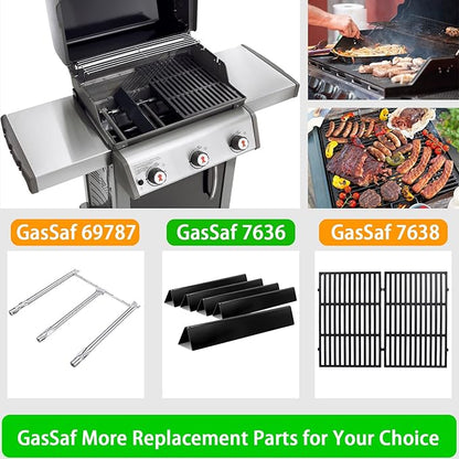 GasSaf 15.3 inch Flavorizer Bars Replacement for Weber 7636, Spirit I & Spirit II 300 S310 S320 E310 E320, Weber 46510001, 47513101 Gas Grill Front Controls, 5 PCS Porcelain Enameled Steel Flavor Bar