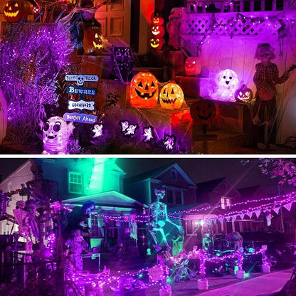 66FT 200 LED Fairy Lights Plug in, 8 Modes Twinkle Halloween Lights Purple | Waterproof String Lights Outdoor Indoor, Memory, Timer, Copper Wire, Halloween Lights for Bedroom Garden Party Holiday Decor