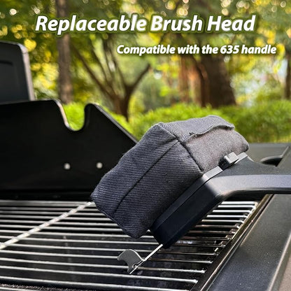 Grill Brush Cleaning Heads - Bristle Free Grill Brush Replace Head for Outdoor Grilling Steam Cleaner Tool, Gifts for Men Dad BBQ Lovers - Black(G635)
