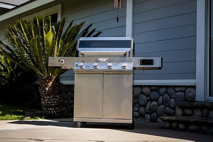 Monument Grills Denali Series, Denali 405 4-Burner Liquid Propane Gas Smart bbq Grill Stainless Steel with Rotisserie Kit(2 items)
