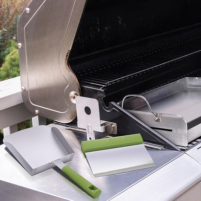 Little Griddle 7-Piece Grill Set, Scrubber, Griddle Scoop, Egg Rings, Scraper, & Spatula Set Toolkit