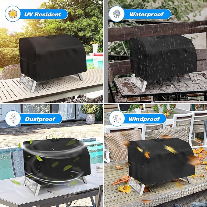 Grill Cover for Lifemaster 2 Burner Portable Table Top Grill, Waterproof Small Tabletop BBQ Grill Cover - 24 x 20 x 15 Inch