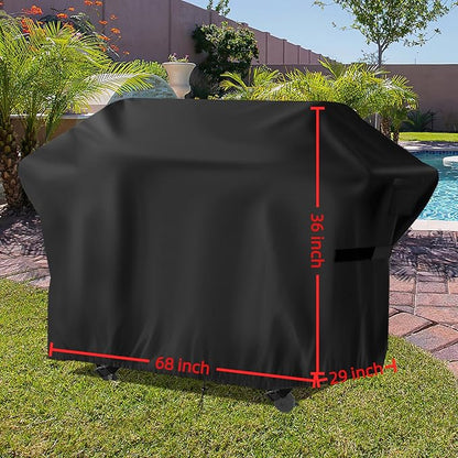 Flat Top Grill Cover for Nexgrill Daytona 4-Burner Propane Gas Griddle, Heavy Duty Waterproof Gas Griddle Cover for Member Mark Pro Series 5-Burner Gas Griddle, 68" W x 29" D x 36" H