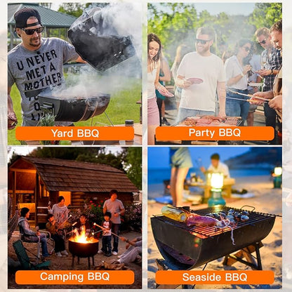 Charcoal Grills,BBQ Grill,Portable Charcoal Grill,Braised Roast Patio Grill,Grills Outdoor Cooking,Offset Smoker Grill with Thermometer,Outdoor Grills for 6-10 People,Backyard,Patio Parties