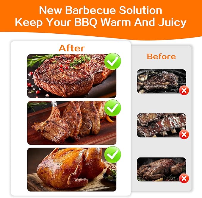 BBQ Blanket for Resting Meat, Meat Resting Blanket for Grilling Accessories, Reusable Smoker Grilling Meat Insulated Resting Bag, BBQ Accessories for Large Brisket, Gifts for Men, Dad (23 Inch)
