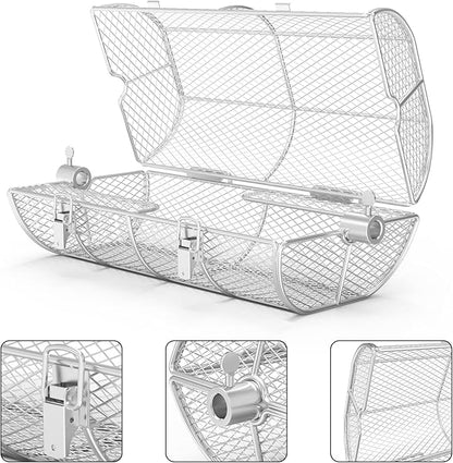 only fire Universal Stainless Steel Rotisserie Grill French Fries Basket Fits for Any Gas Grill