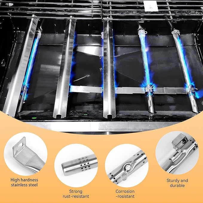 463365021 Grill Replacement Parts for Charbroil Performance 4 Burner 463365522 463366022 463351021, 5 Burner 463448021, 6 Burner 463228622, G327-2100-W1 Burner Tubes, G325-0002-W1 Heat Plates