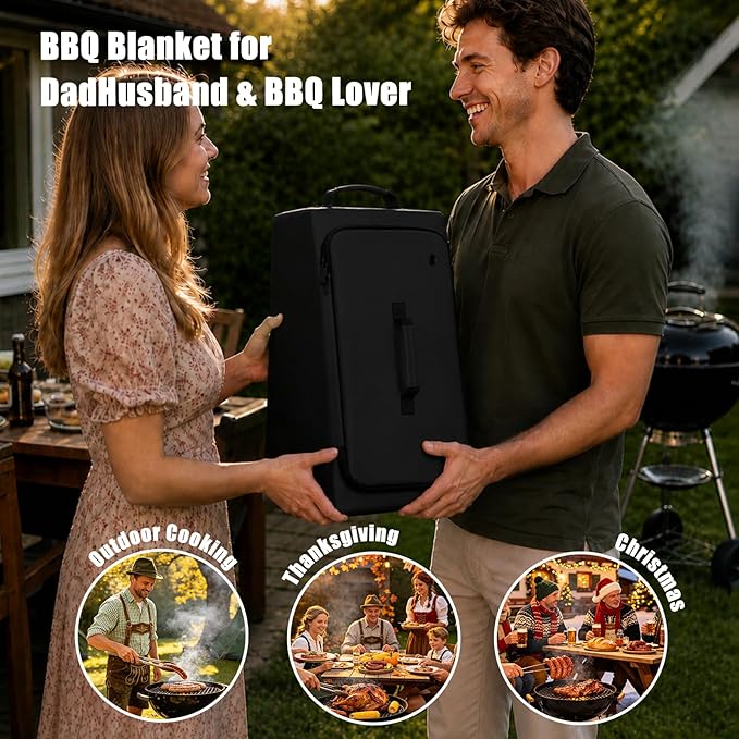 BBQ Blanket for Resting Meat, 270° Opening Leak-Proof Insulated Meat Resting Bag with Butcher Paper, BBQ Brisket Blanket for Pork Shoulder/Steak/Turkey, Smoker Grilling Accessories Gifts for Men/Dad