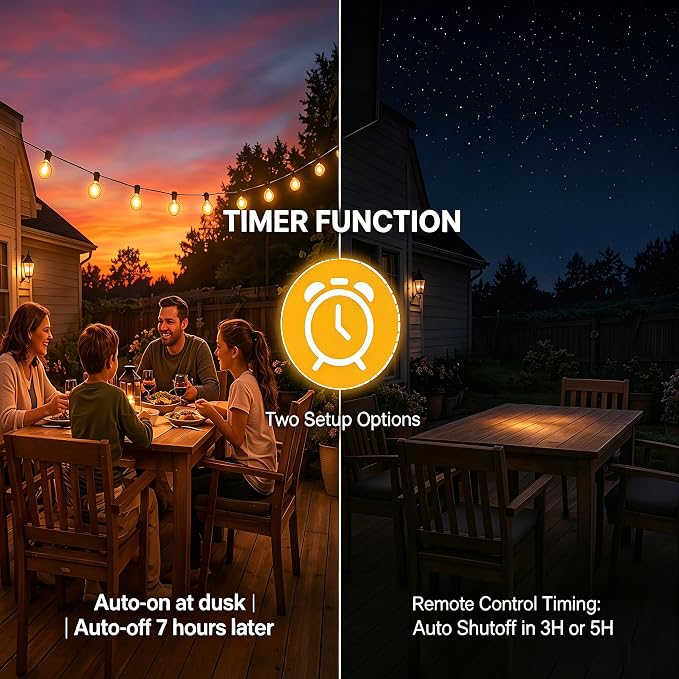 100FT Solar String Lights Outdoor Waterproof, G40 Patio Lights Shatterproof Bulbs with Remote Control, Dimmable Timer 3 Lighting Modes for Porch, Yard, Backyard, Garden, Camping Decor